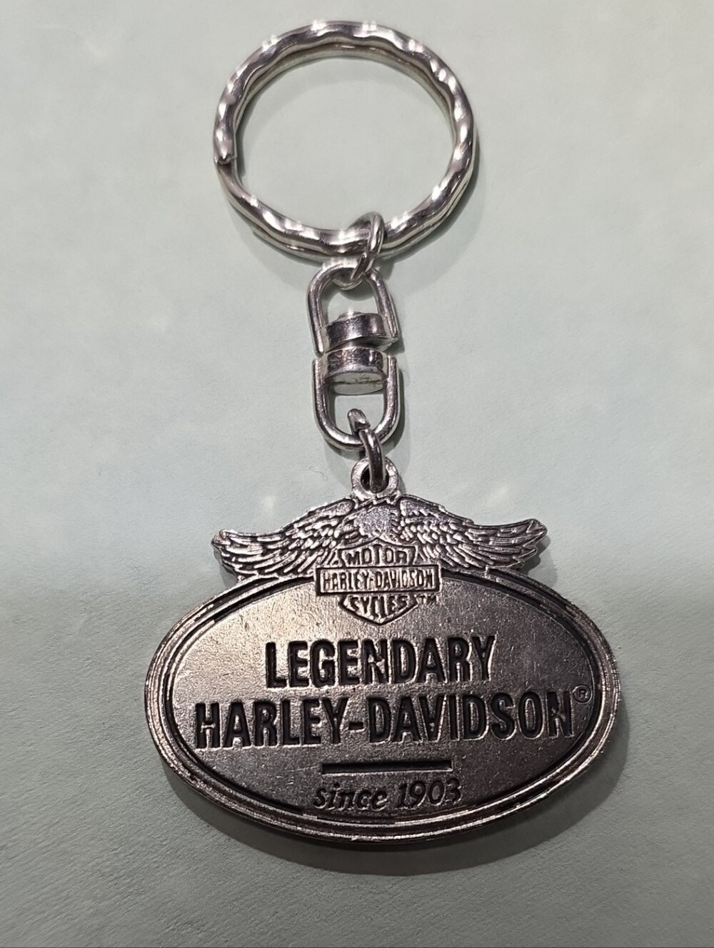 Harley-Davidson Vintage "Legendary" Pewter Keychain